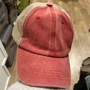 Newer red washed baseball cap